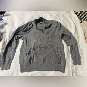 Duluth Trading Co Gray 1/4 zip Men's Sweater